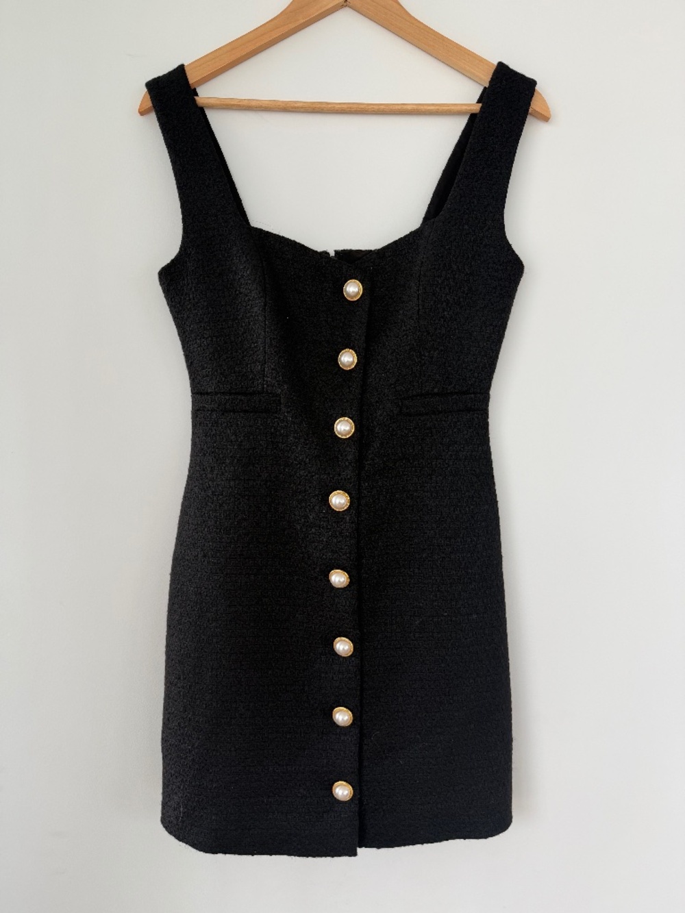 French Connection Tweed Mini Dress with Gold Buttons - Size 2 - never worn